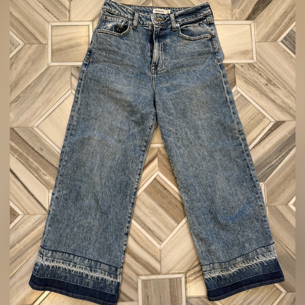 Simkhai Blue Cropped wide leg Jeans